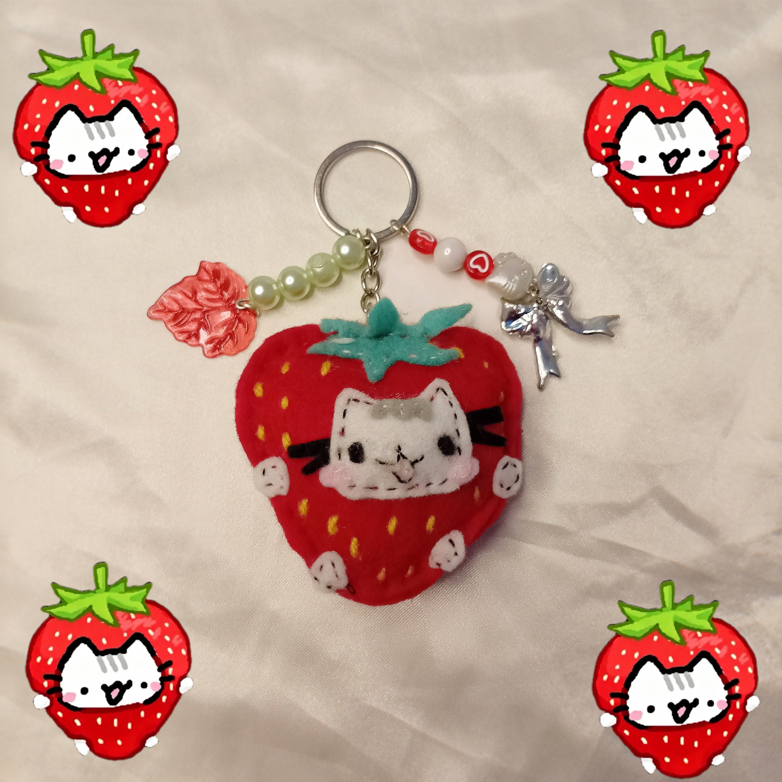 🍓 1. Michi Fresita — La primera en llevárselo se lleva un collar de Fresa simple de regalo!!! Un combo perfecto ❤️ | Lune-ooo